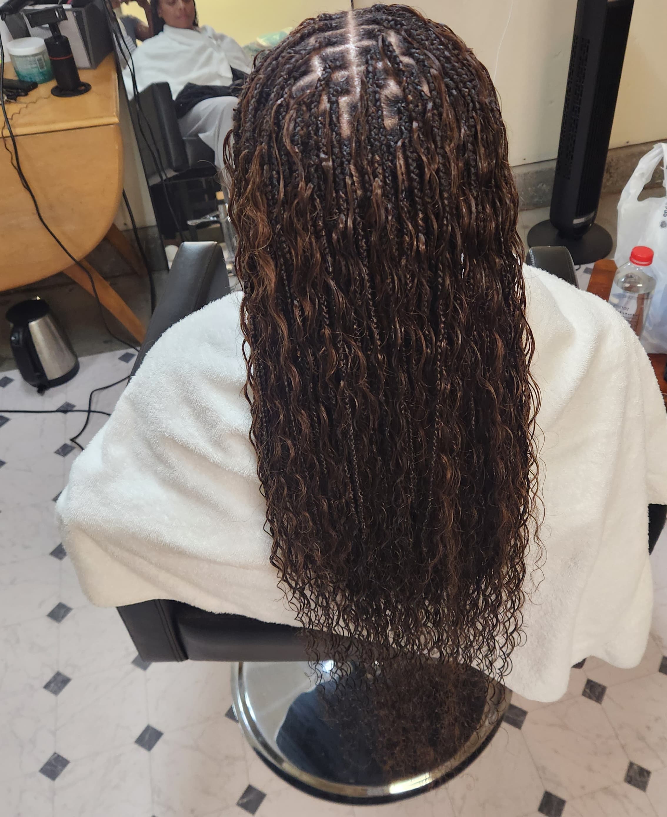 Small Boho Knotless braid braided by Murielle Hair Braids in Fort Irwin, California
